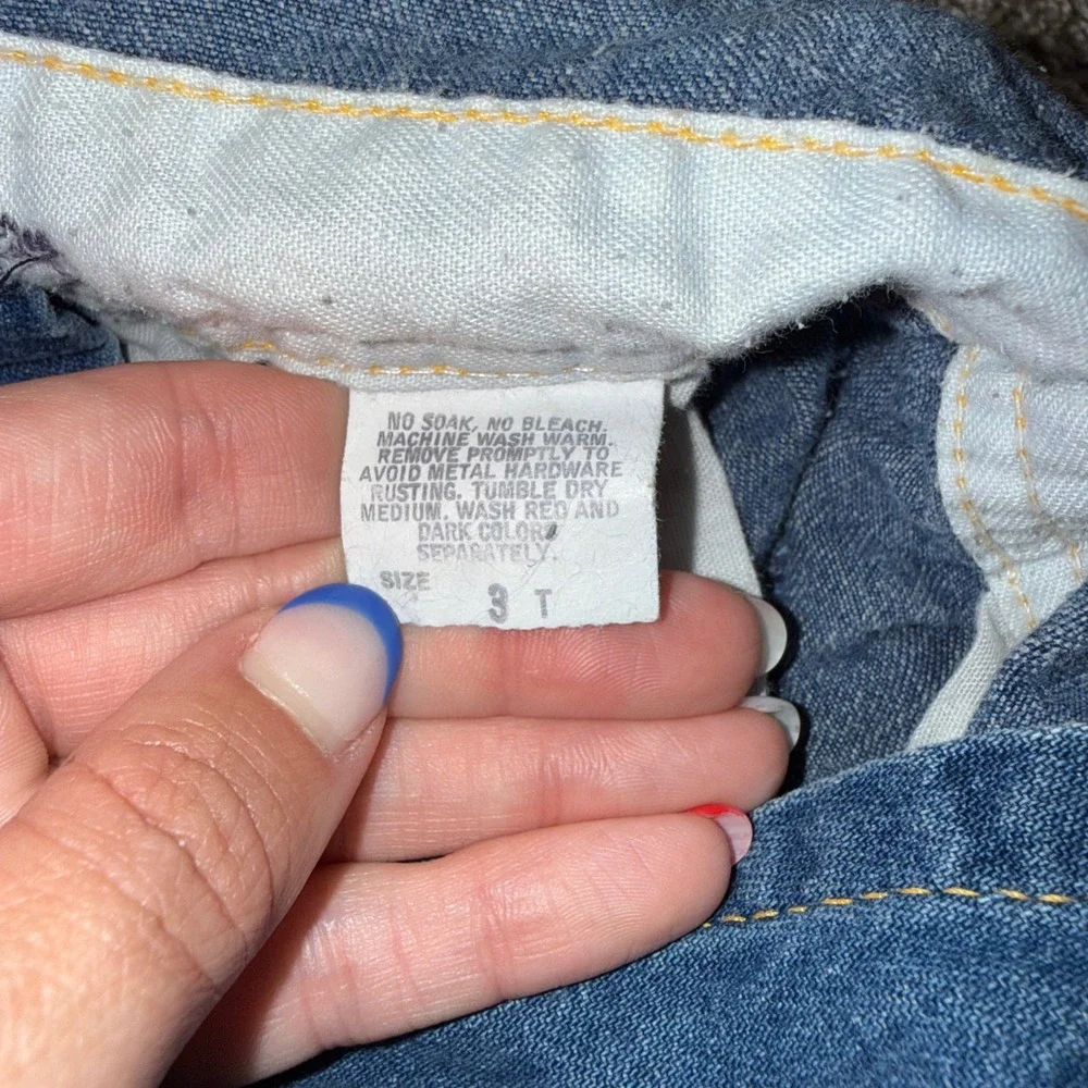 OshKosh B'gosh Overalls Kids 3T Blue Good Vintage Made in USA Vestbak Denim